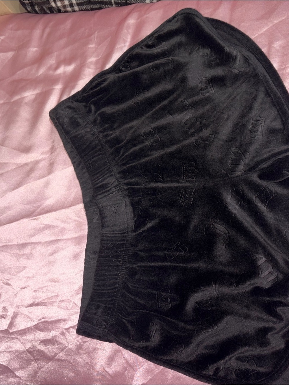 Juicy Couture Black Velvet Athletic Lounge Shorts